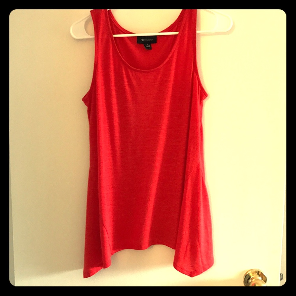 Red flowy tank top